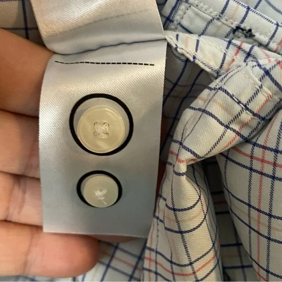 UNTUCKit Shirt Mens 3XL White Blue Plaid Nylon Performance Stretch Long Sleeve - Picture 10 of 11